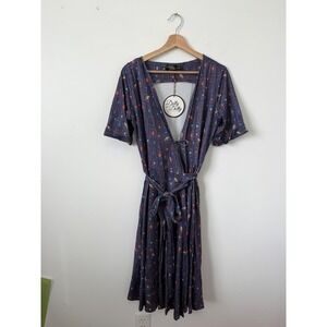 Dolly and Dotty Navy Bug Collection Matilda Wrap Dress – Size USA 12 – NWT